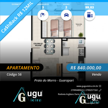Imagem Apartamento com 1 Quarto à Venda,  em Guarapari
