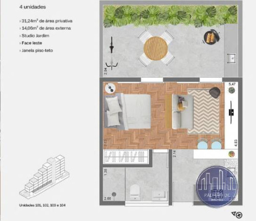 Imagem Apartamento com 1 Quarto à Venda, 23 m² em Portão - Curitiba Imagem Apartamento com 1 Quarto à Venda, 23 m² em Portão - Curitiba