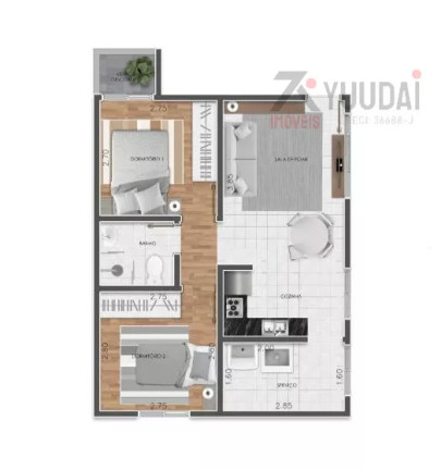 Imagem Apartamento com 2 Quartos à Venda, 45 m² em Vila Carrão - São Paulo