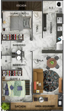 Imagem Casa de Condomínio à Venda, 71 m² em Vila Caicara - Praia Grande Imagem Casa de Condomínio à Venda, 71 m² em Vila Caicara - Praia Grande