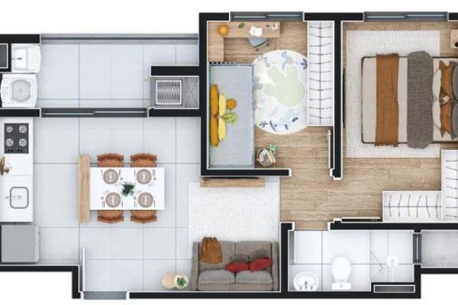Imagem Apartamento com 2 Quartos à Venda, 44 m² em Atuba - Pinhais Imagem Apartamento com 2 Quartos à Venda, 44 m² em Atuba - Pinhais