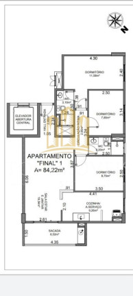 Imagem Apartamento com 3 Quartos à Venda, 84 m² em Vila Branca - Jacareí
