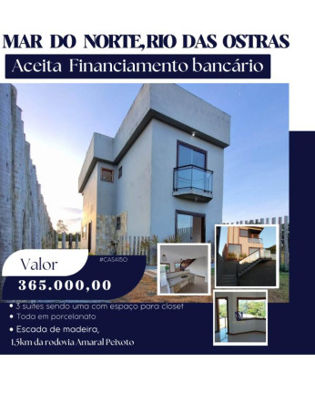 Casa com 3 Quartos à Venda, 108 m² em Mar Do Norte - Rio Das Ostras