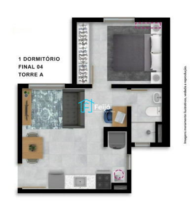 Imagem Apartamento com 1 Quarto à Venda, 24 m² em Hípica - Porto Alegre Imagem Apartamento com 1 Quarto à Venda, 24 m² em Hípica - Porto Alegre