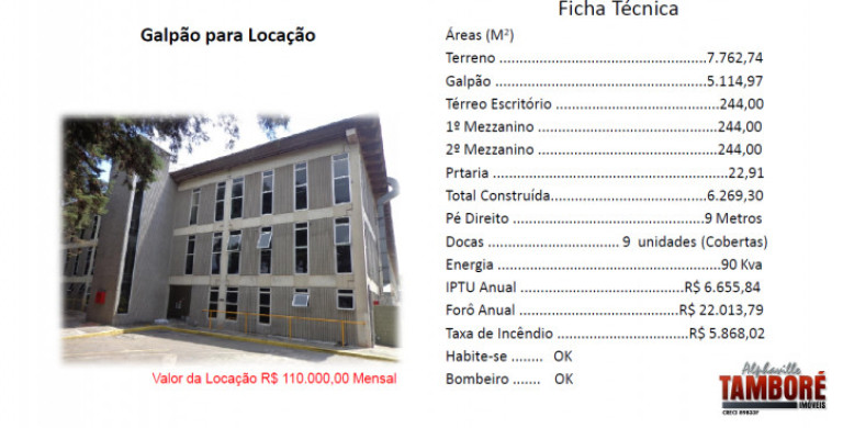Galpão para Alugar, 7.762 m² em Alpahville  - Alphaville