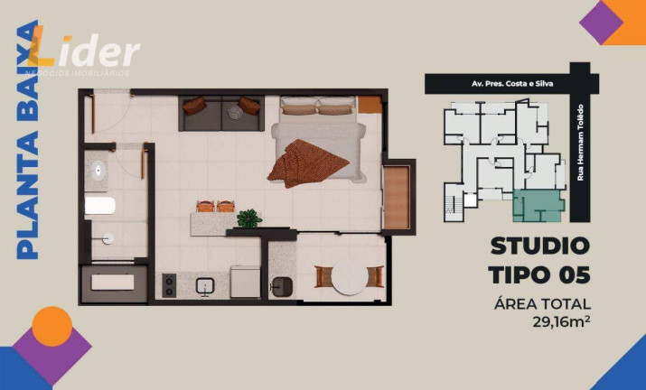 Imagem Studio à Venda, 27 m² em São Pedro - Juiz De Fora