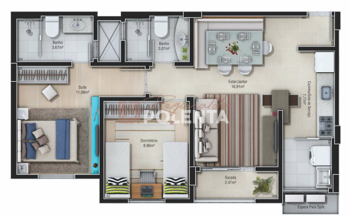 Imagem Apartamento com 2 Quartos à Venda, 63 m² em Santa Catarina - Criciúma Imagem Apartamento com 2 Quartos à Venda, 63 m² em Santa Catarina - Criciúma