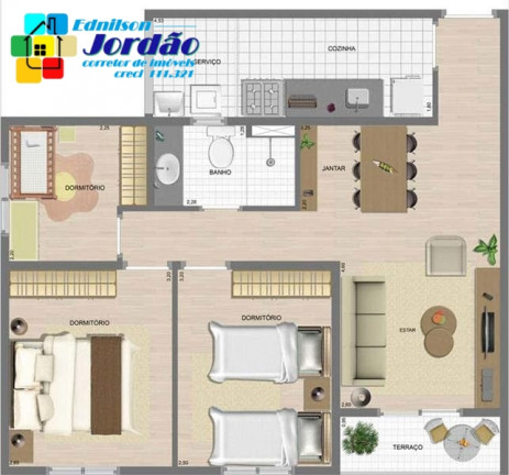 Imagem Apartamento com 3 Quartos à Venda, 59 m² em Vila Homero Thon - Santo André Imagem Apartamento com 3 Quartos à Venda, 59 m² em Vila Homero Thon - Santo André