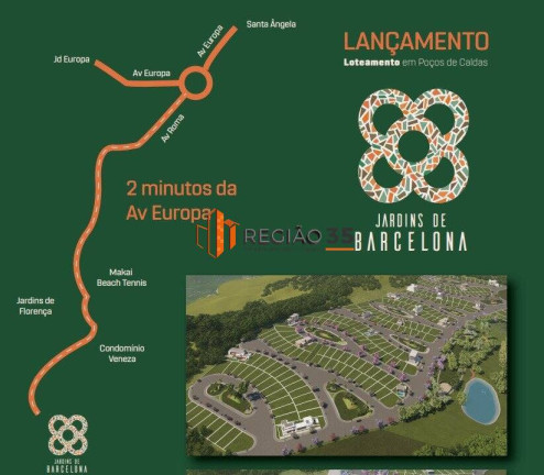 Terreno à Venda, 250 m² em Jardins De Barcelona - Poços De Caldas