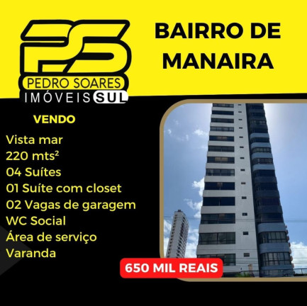 Imagem Flat com 4 Quartos à Venda, 220 m² em Manaíra - João Pessoa Imagem Flat com 4 Quartos à Venda, 220 m² em Manaíra - João Pessoa