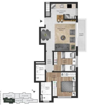 Imagem Imóvel com 2 Quartos à Venda, 60 m² em Menino Deus - Porto Alegre Imagem Imóvel com 2 Quartos à Venda, 60 m² em Menino Deus - Porto Alegre