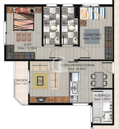 Imagem Apartamento com 2 Quartos à Venda, 66 m² em Pio X - Caxias Do Sul Imagem Apartamento com 2 Quartos à Venda, 66 m² em Pio X - Caxias Do Sul