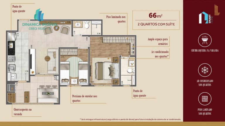 Imagem Apartamento com 2 Quartos à Venda, 66 m² em Botafogo - Campinas