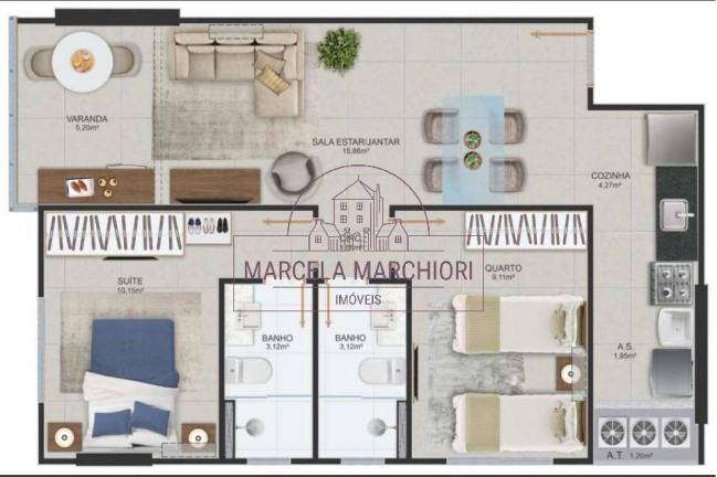 Imagem Apartamento com 2 Quartos à Venda, 62 m² em Itapuã - Vila Velha Imagem Apartamento com 2 Quartos à Venda, 62 m² em Itapuã - Vila Velha