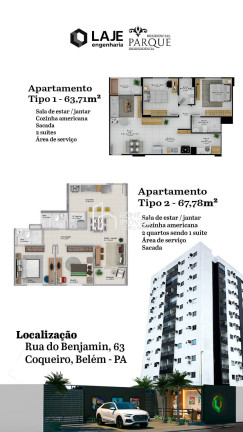 Imagem Apartamento com 2 Quartos à Venda, 63 m² em Cabanagem - Belém Imagem Apartamento com 2 Quartos à Venda, 63 m² em Cabanagem - Belém