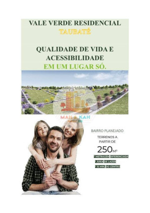 Terreno em Condomínio à Venda, 250 m² em São Gonçalo - Taubaté