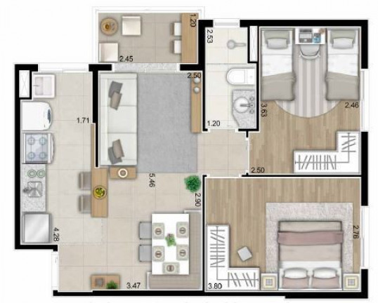 Imagem Imóvel com 2 Quartos à Venda, 55 m² em Vila São Luiz (valparaízo) - Barueri Imagem Imóvel com 2 Quartos à Venda, 55 m² em Vila São Luiz (valparaízo) - Barueri