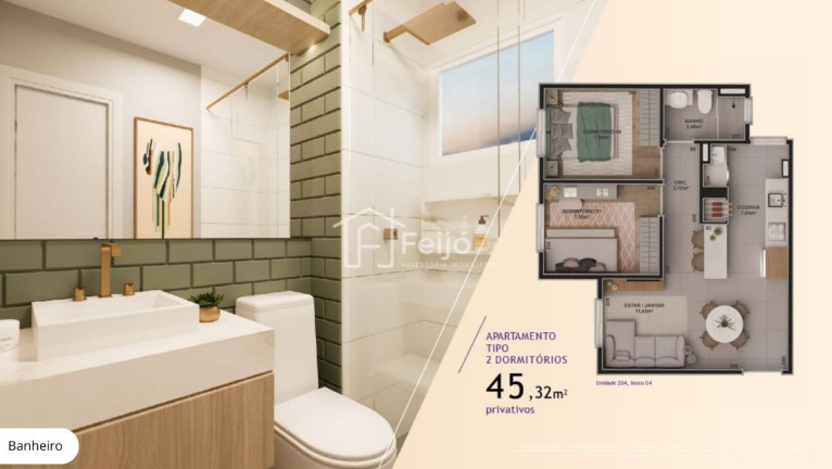 Imagem Apartamento com 2 Quartos à Venda, 48 m² em Guarujá - Porto Alegre