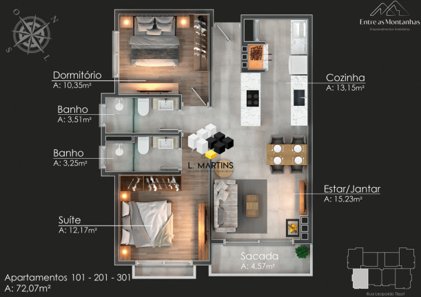 Imagem Apartamento com 1 Quarto à Venda, 51 m² em Varzea Grande - Gramado