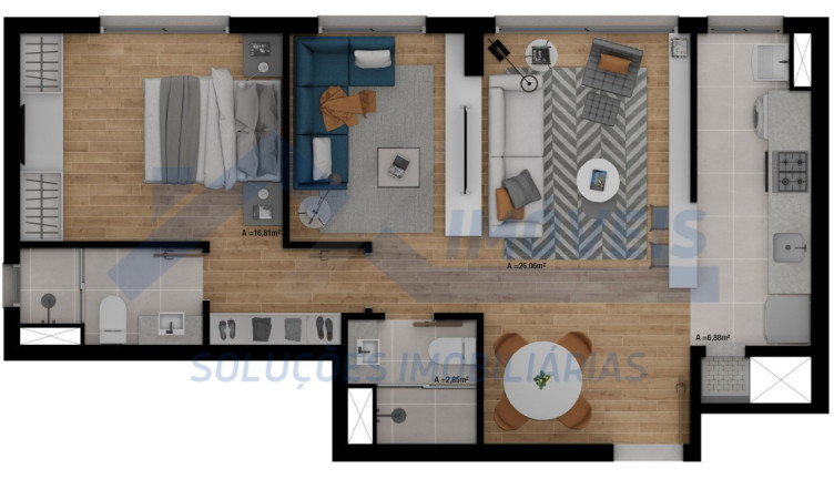 Imagem Imóvel com 1 Quarto à Venda, 46 m² em Passo Da Areia - Porto Alegre Imagem Imóvel com 1 Quarto à Venda, 46 m² em Passo Da Areia - Porto Alegre