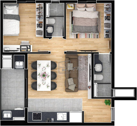 Imagem Apartamento com 2 Quartos à Venda, 59 m² em água Verde - Curitiba