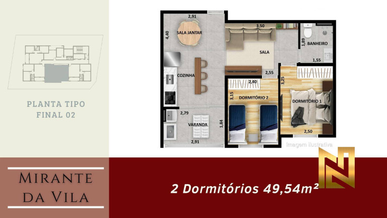 Imagem Apartamento com 2 Quartos à Venda, 42 m² em Vila Ré - São Paulo