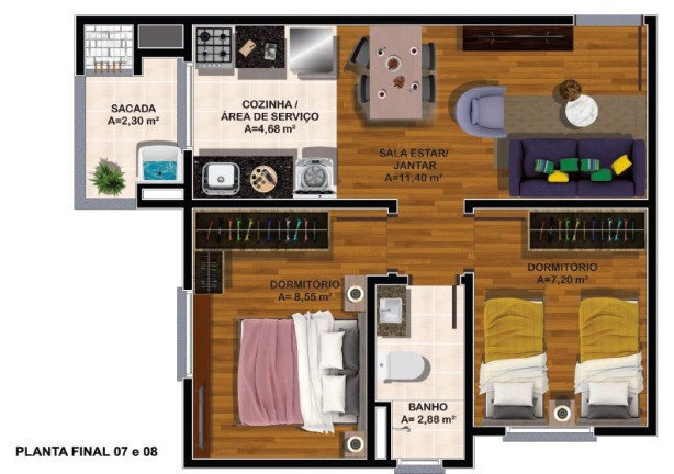 Imagem Apartamento com 2 Quartos à Venda, 43 m² em Nossa Senhora Das Graças - Caxias Do Sul Imagem Apartamento com 2 Quartos à Venda, 43 m² em Nossa Senhora Das Graças - Caxias Do Sul