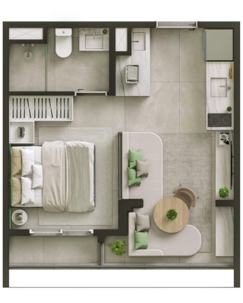 Apartamento com 1 Quarto à Venda, 34 m² em Cidade Monções - São Paulo