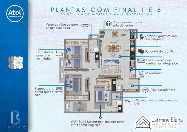 Imagem Apartamento com 3 Quartos à Venda, 82 m² em Martim De Sa - Caraguatatuba