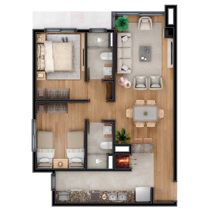 Imagem Apartamento com 1 Quarto à Venda, 55 m² em Carniel - Gramado Imagem Apartamento com 1 Quarto à Venda, 55 m² em Carniel - Gramado