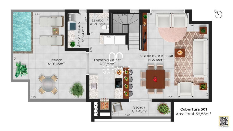 Cobertura com 3 Quartos à Venda, 139 m² em Duque De Caxias - Santa Maria