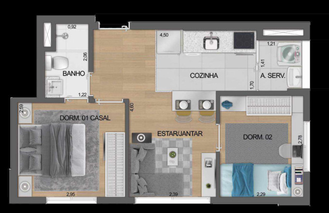 Imagem Apartamento com 2 Quartos à Venda, 39 m² em Moema - São Paulo Imagem Apartamento com 2 Quartos à Venda, 39 m² em Moema - São Paulo
