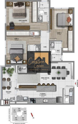 Imagem Apartamento com 3 Quartos à Venda, em Estreito - Florianópolis Imagem Apartamento com 3 Quartos à Venda, em Estreito - Florianópolis