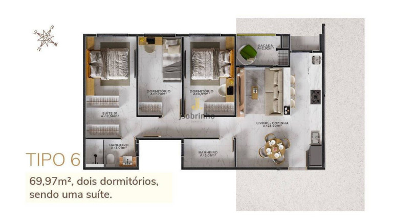 Apartamento com 3 Quartos à Venda, 70 m² em Morretes - Itapema