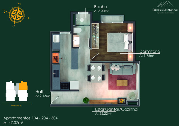 Imagem Apartamento com 1 Quarto à Venda, 46 m² em Moura - Gramado Imagem Apartamento com 1 Quarto à Venda, 46 m² em Moura - Gramado