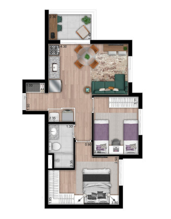 Imagem Imóvel com 2 Quartos à Venda, 49 m² em Morumbi - São Paulo Imagem Imóvel com 2 Quartos à Venda, 49 m² em Morumbi - São Paulo