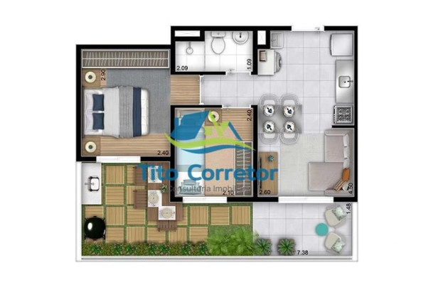 Imagem Apartamento com 2 Quartos à Venda, 28 m² em Brás - São Paulo