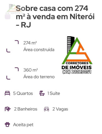 Imagem Casa com 5 Quartos à Venda, 360 m² em Várzea Das Moças - Niterói Imagem Casa com 5 Quartos à Venda, 360 m² em Várzea Das Moças - Niterói