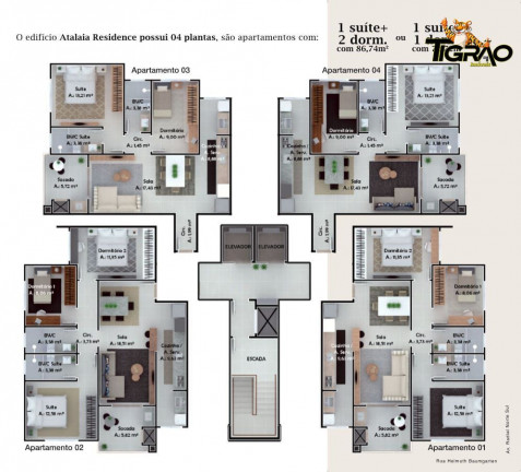 Imagem Apartamento com 3 Quartos à Venda, 73 m² em Gravatá - Navegantes Imagem Apartamento com 3 Quartos à Venda, 73 m² em Gravatá - Navegantes