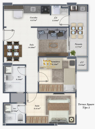 Imagem Apartamento com 2 Quartos à Venda, 63 m² em Tupi - Praia Grande