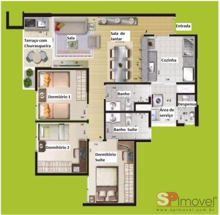 Imagem Apartamento com 3 Quartos à Venda, 80 m² em Jardim Las Vegas - Guarulhos Imagem Apartamento com 3 Quartos à Venda, 80 m² em Jardim Las Vegas - Guarulhos
