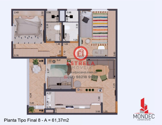 Imagem Imóvel com 2 Quartos à Venda, 62 m² em Jardim Santa Maria - Jacareí Imagem Imóvel com 2 Quartos à Venda, 62 m² em Jardim Santa Maria - Jacareí