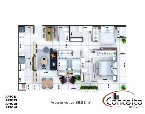 Imagem Apartamento com 3 Quartos à Venda, 85 m² em Itaguá - Ubatuba