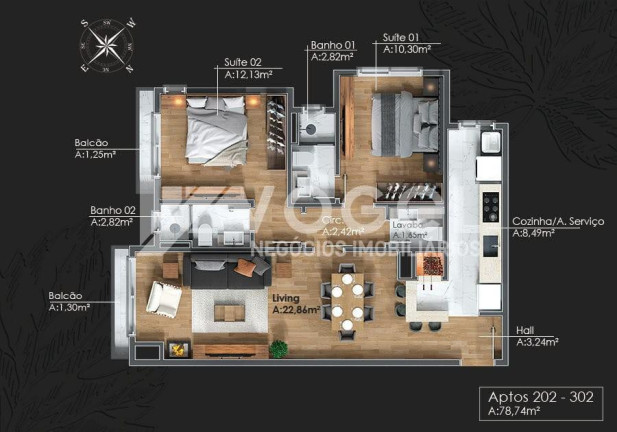 Imagem Apartamento com 1 Quarto à Venda, 58 m² em Avenida Central - Gramado