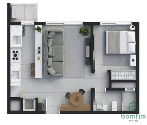 Imagem Apartamento com 1 Quarto à Venda, 46 m² em Centro - Torres