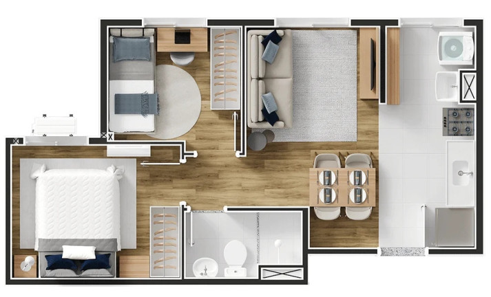 Foto do imóvel Apartamento com 2 Quartos à Venda, 35 m² em Jardim Ubirajara (zona Sul) - São Paulo