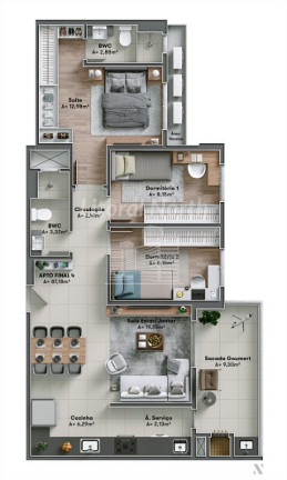 Imagem Apartamento com 3 Quartos à Venda, 85 m² em Vila Operária - Itajaí Imagem Apartamento com 3 Quartos à Venda, 85 m² em Vila Operária - Itajaí