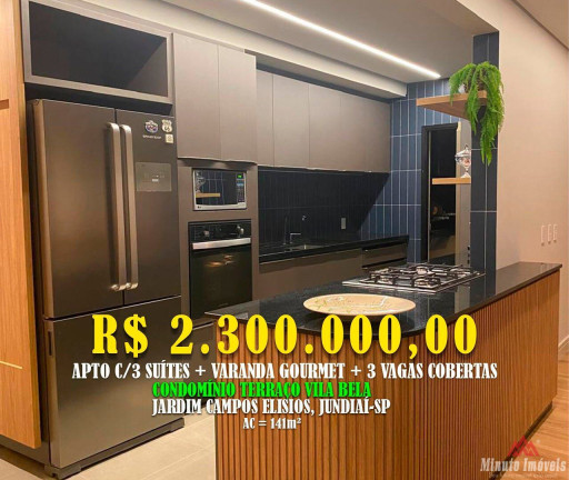Imagem Apartamento com 3 Quartos à Venda, 141 m² em Vila Das Hortências - Jundiaí Imagem Apartamento com 3 Quartos à Venda, 141 m² em Vila Das Hortências - Jundiaí