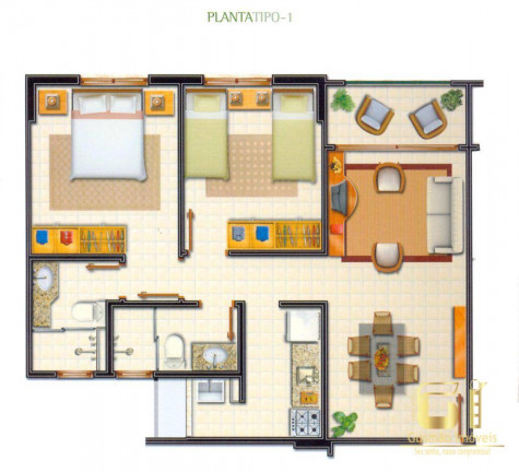 Imagem Apartamento com 2 Quartos à Venda, 55 m² em Capim Macio - Natal Imagem Apartamento com 2 Quartos à Venda, 55 m² em Capim Macio - Natal