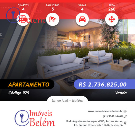 Apartamento com 4 Quartos à Venda, 260 m² em Umarizal - Belém
